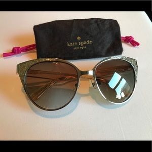 Kate Spade Sunglasses Gold Glitter Cat Eye